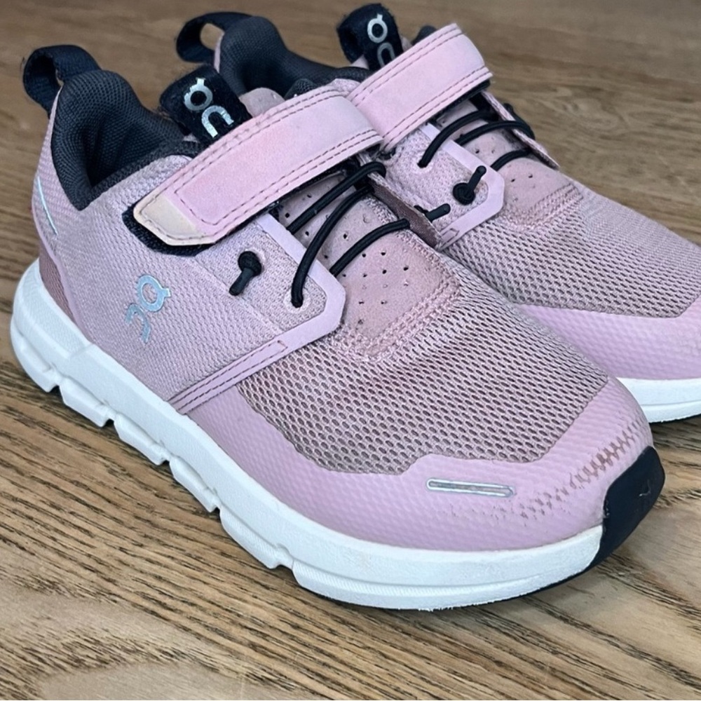 On Running Pink and Black Sneakers with Breathable Mesh